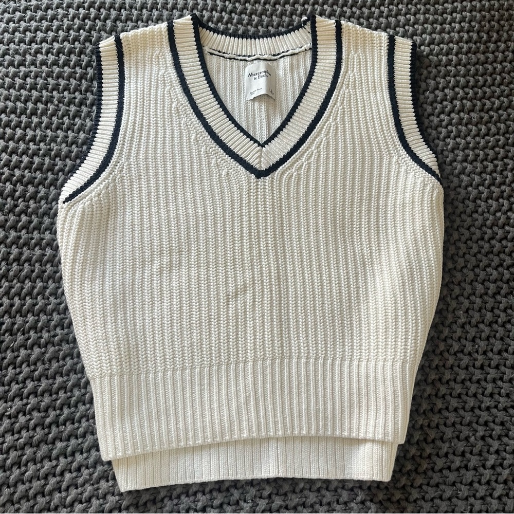 Navy and Cream Sweater Vest